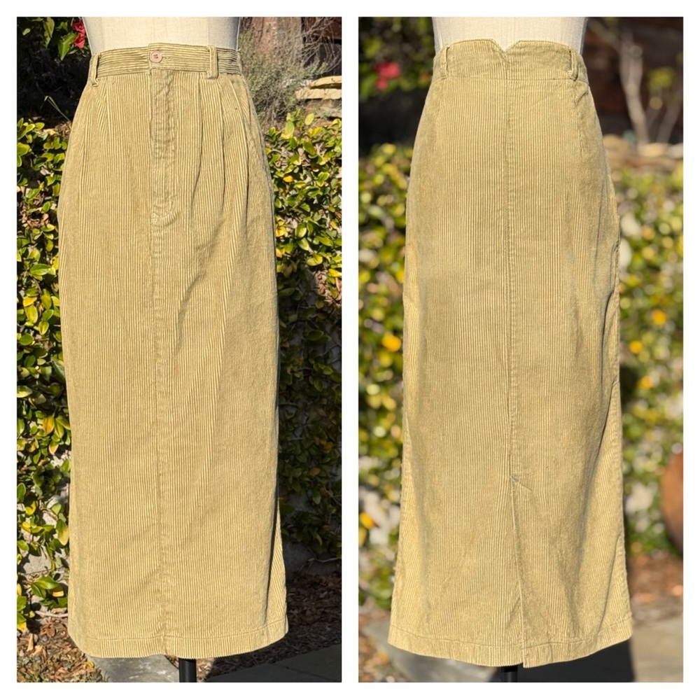 Vintage 1990s chunky corduroy Radishes and Roses maxi skirt